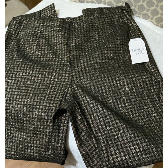 Time and Tru Women’s Size 14 Gold & Black Millennium Side Zip Skinny Pants - Picture 4 of 10